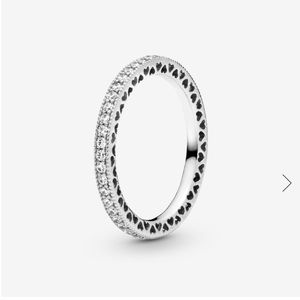 Pandora silver ring sparkle and hearts